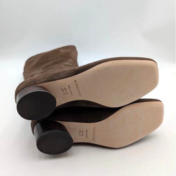 Vince Ramona Square Toe Wide Calf Riding Boots Women's Dark Brown Size US7 EU37 - Picture 8 of 12